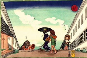  kuniyoshi - Hochmittags bei kasumigaseki Utagawa Kuniyoshi Japanisch